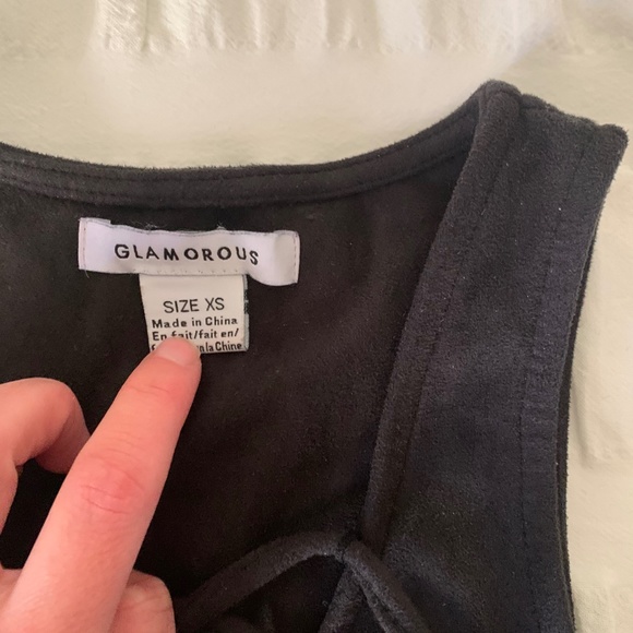 Glamorous - Faux Suede Lace up Bodysuit - Picture 6 of 7